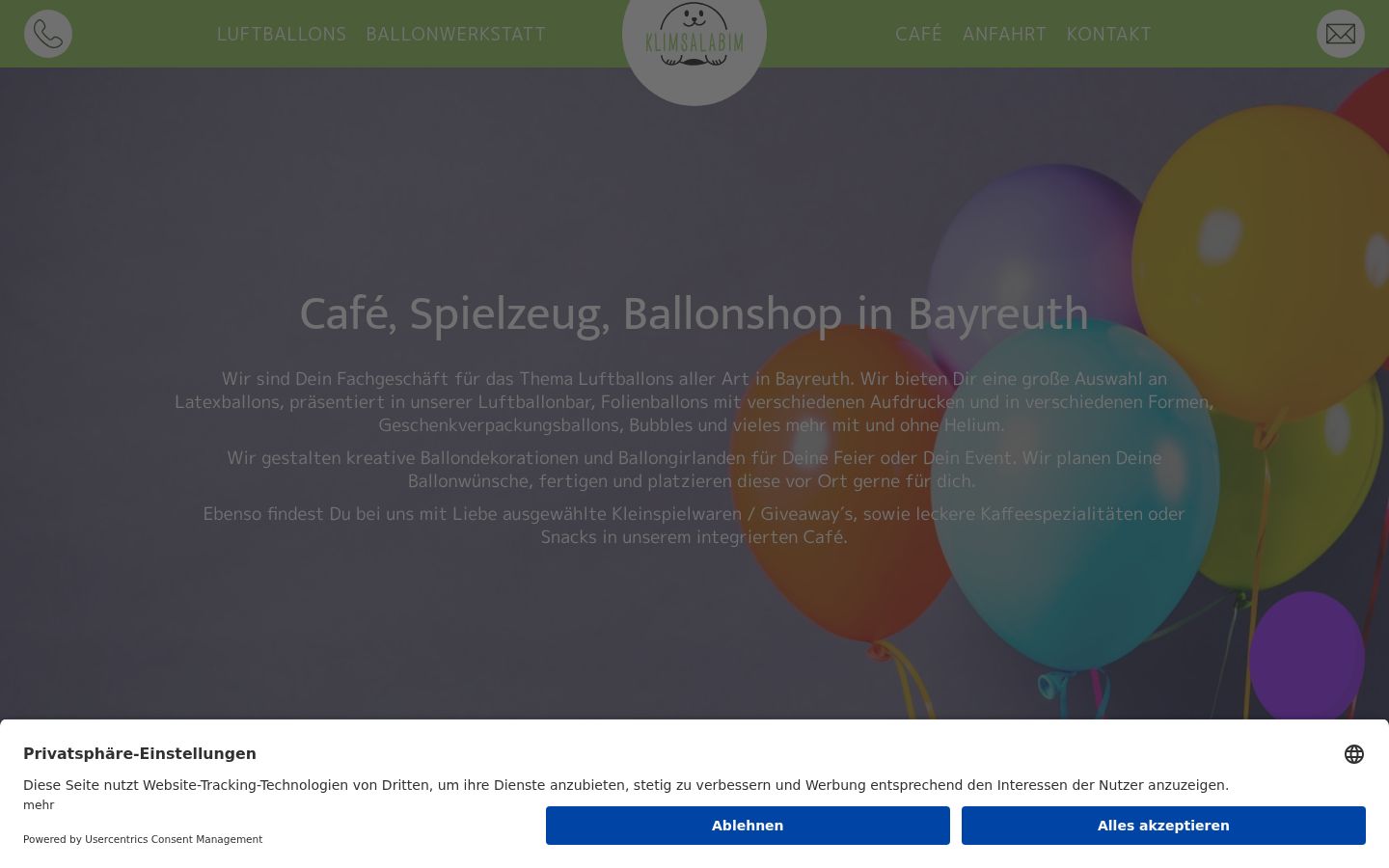 Screenshot of the consent banner shown before any interaction