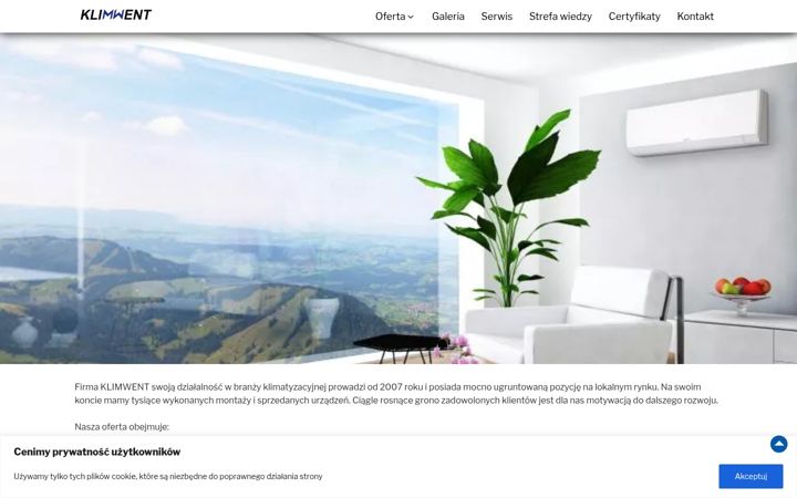 Screenshot of klimwent.net.pl