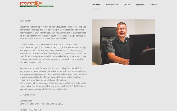Screenshot of klindtstaldteknik.dk