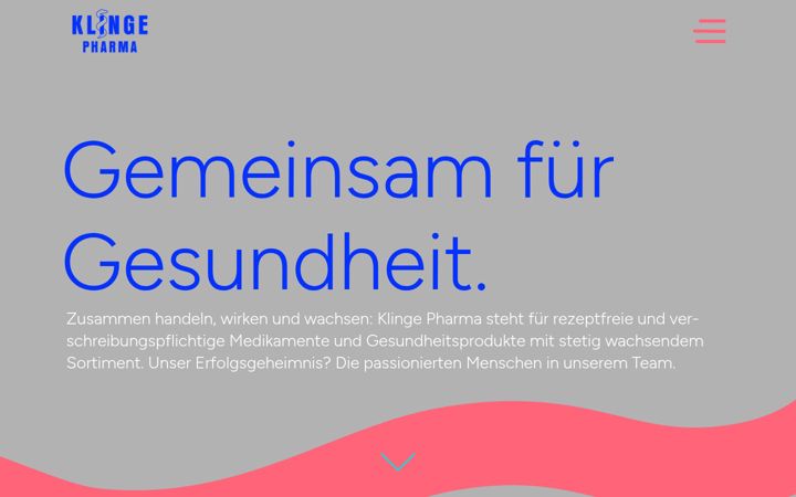 Screenshot of klinge-pharma.com