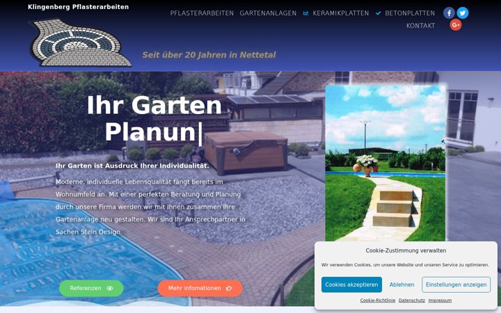 Screenshot of klingenberg-pflasterarbeiten.de