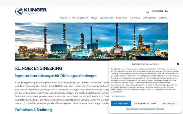 Screenshot of klinger-engineering.com