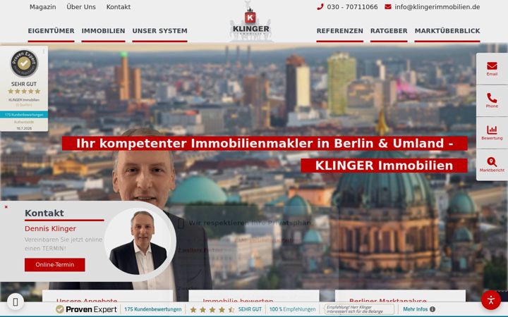 Screenshot of klingerimmobilien.de