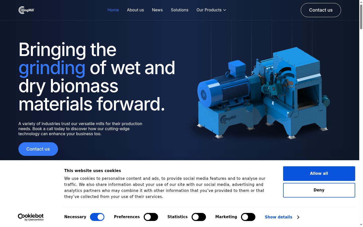 Screenshot of the consent banner shown before any interaction