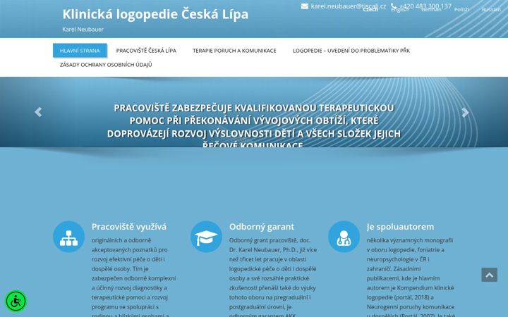 Screenshot of klinickalogopedie.eu