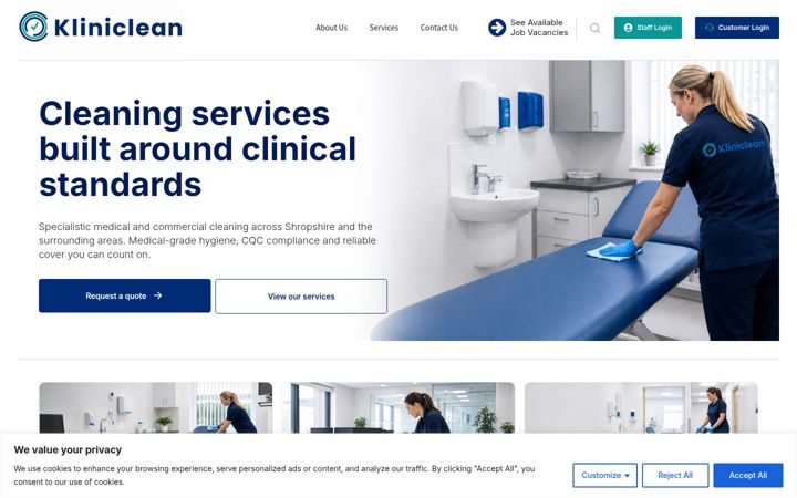 Screenshot of kliniclean.com