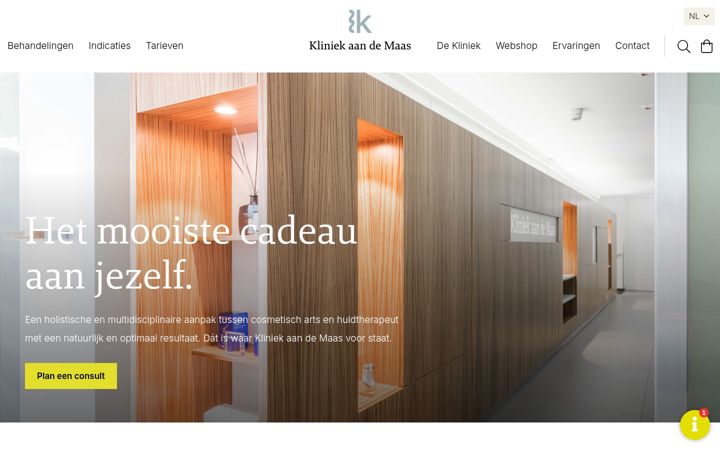 Screenshot of kliniekaandemaas.com
