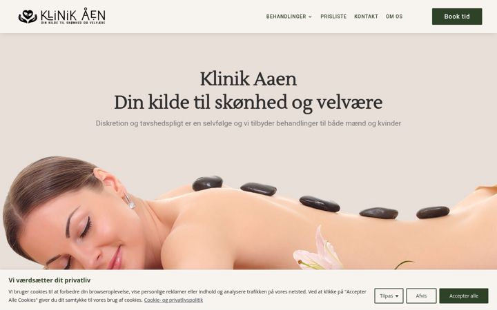 Screenshot of klinik-aaen.dk