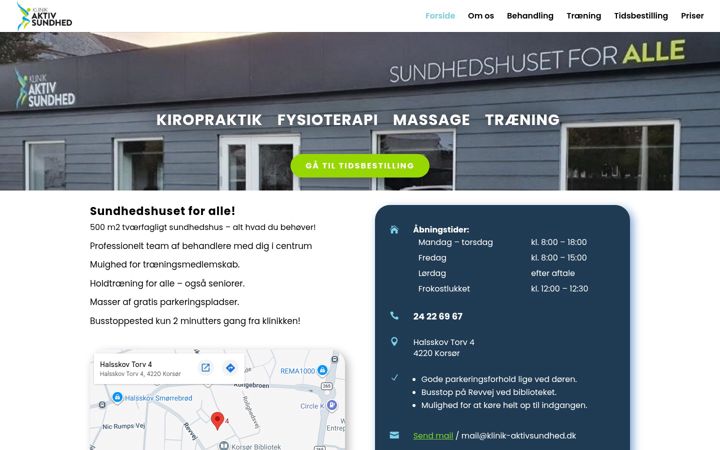 Screenshot of klinik-aktivsundhed.dk