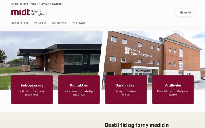 Screenshot of klinik-almenmedicin-lemvig.dk