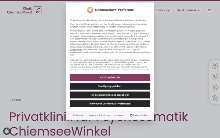 Screenshot of klinik-chiemseewinkel.de