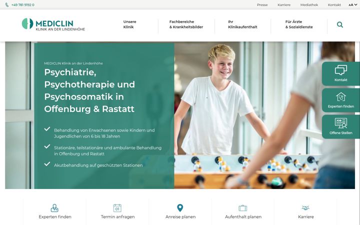 Screenshot of klinik-lindenhoehe.de
