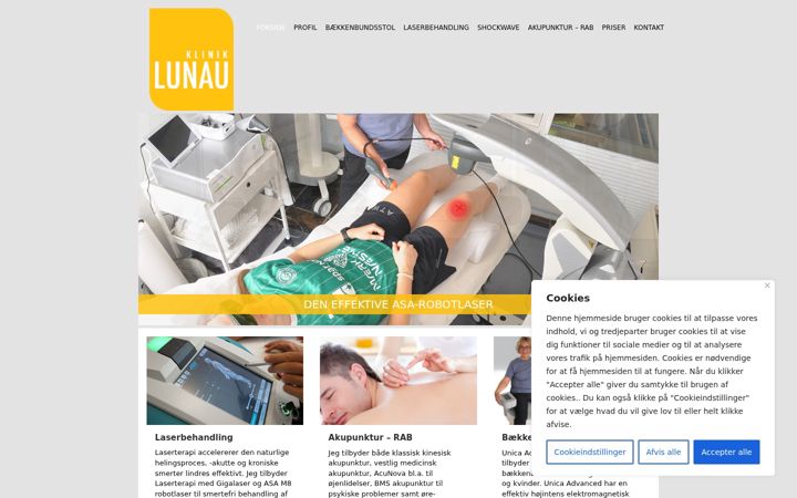 Screenshot of klinik-lunau.dk