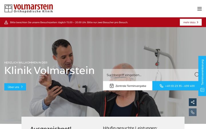 Screenshot of klinik-volmarstein.de