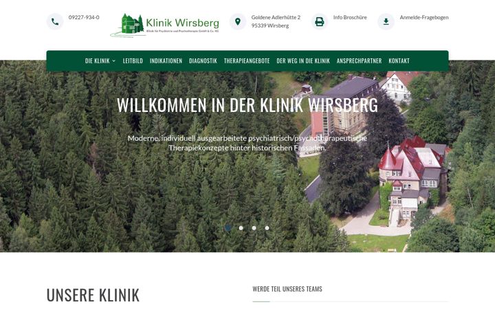 Screenshot of klinik-wirsberg.de