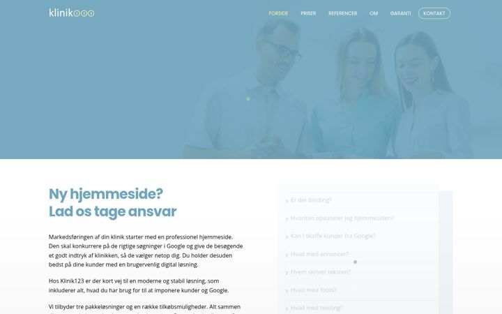 Screenshot of klinik123.dk