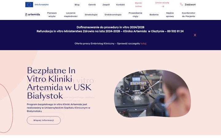 Екранна снимка на klinika-artemida.pl