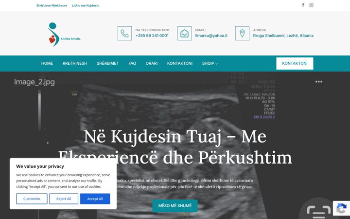 Screenshot of klinika-gjinekologjike-amelia.com