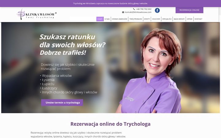 Screenshot of klinikawlosow.com