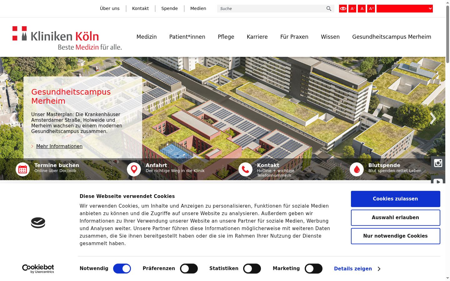 Screenshot del banner di consenso mostrato prima di qualsiasi interazione