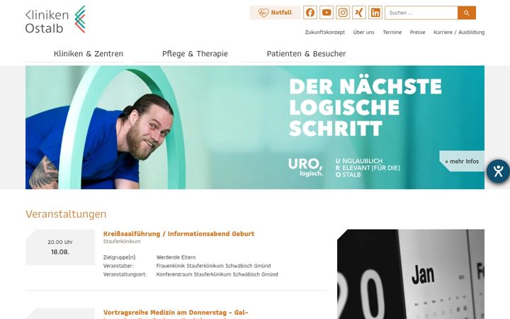 Screenshot of kliniken-ostalb.de