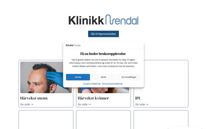 Screenshot of klinikk-arendal.no