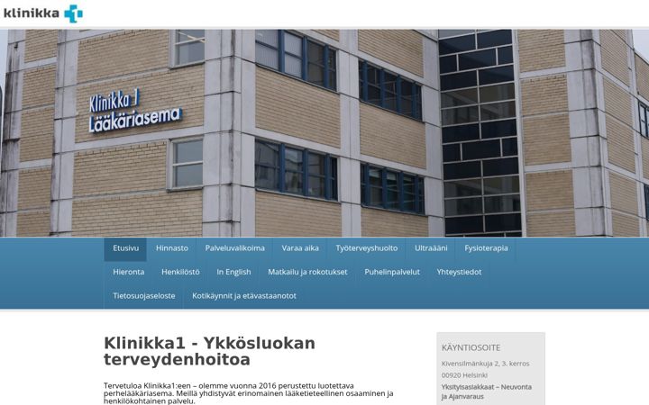 Screenshot of klinikka1.fi