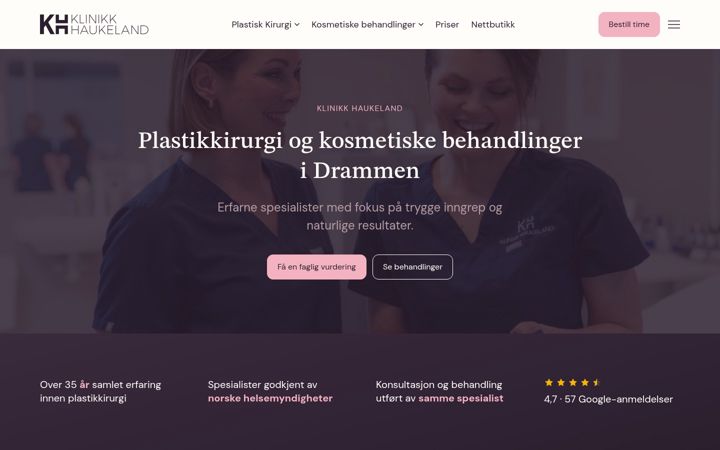 Screenshot of klinikkhaukeland.no