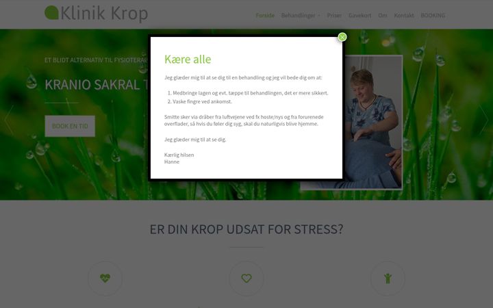 Screenshot of klinikkrop.dk