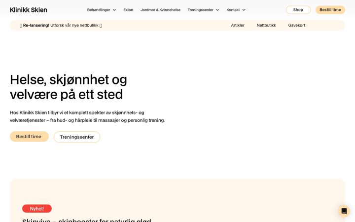 Screenshot of klinikkskien.no
