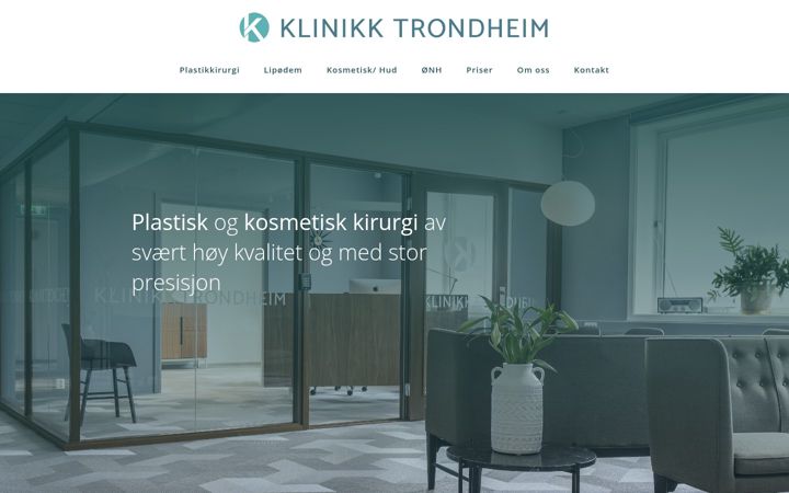 Screenshot of klinikktrondheim.no