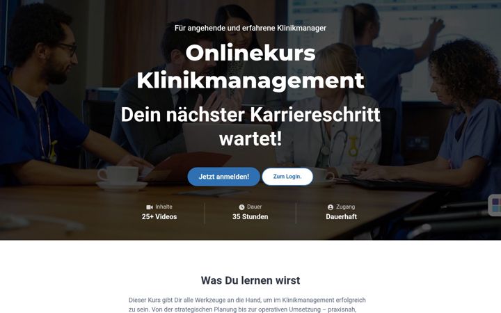 Screenshot of klinikmanagement-akademie.de