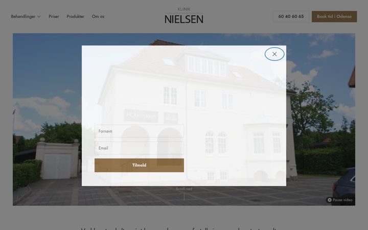 Screenshot of kliniknielsen.dk