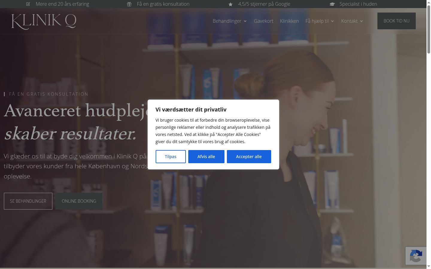 Screenshot des Einwilligungsbanners vor jeglicher Interaktion