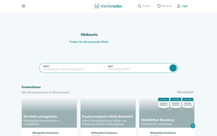 Screenshot of klinikradar.de