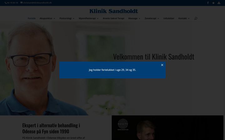 Ekrano kopija kliniksandholdt.dk