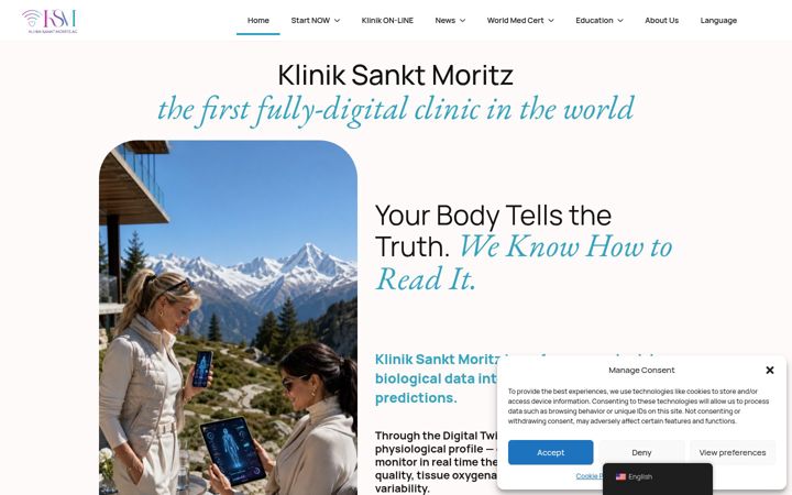 Screenshot of kliniksanktmoritz.ch