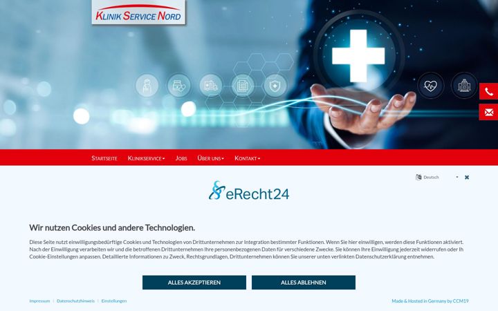 Screenshot of klinikservice-nord.de