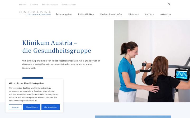 Screenshot of klinikum-austria.at