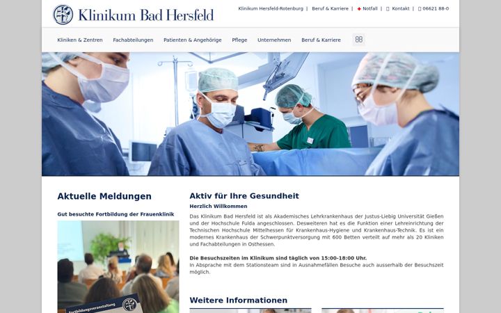 Screenshot of klinikum-bad-hersfeld.de