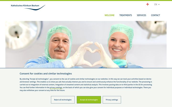 Screenshot of klinikum-bochum.de