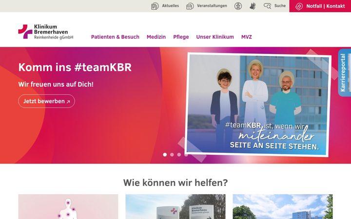 Zrzut ekranu klinikum-bremerhaven.de