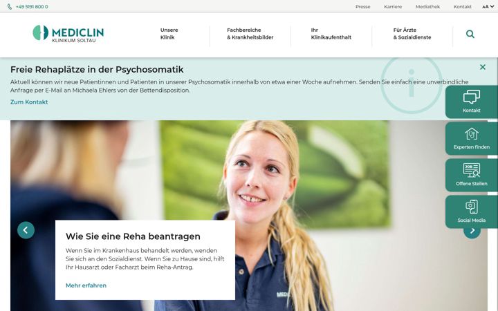 Screenshot of klinikum-soltau.de