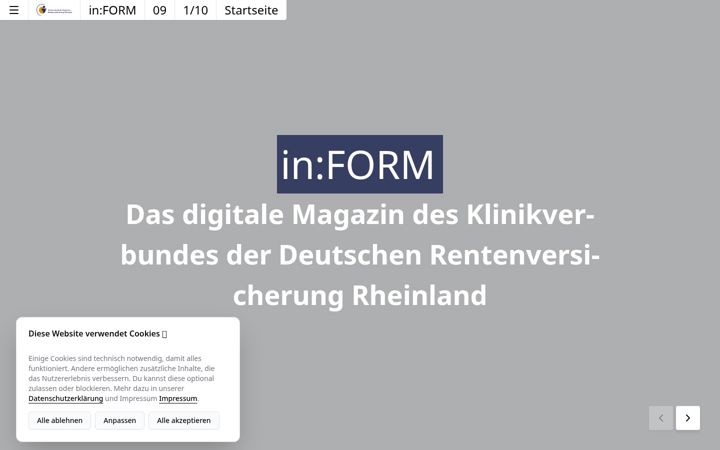 Screenshot of klinikverbund-in-form.de