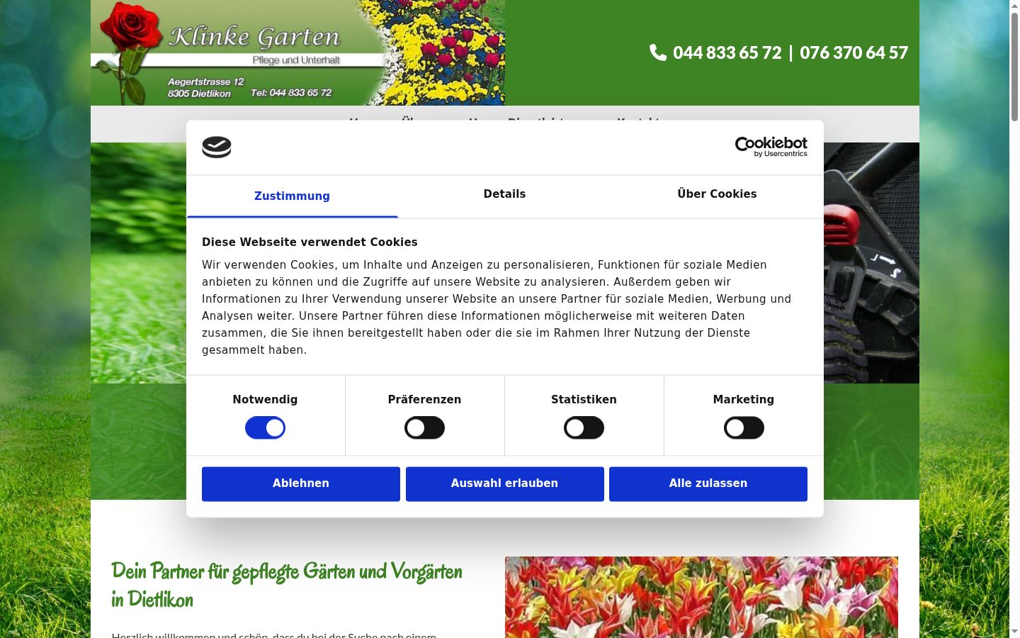 Screenshot of the consent banner shown before any interaction