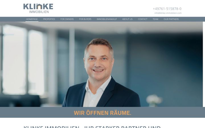 Screenshot of klinke-immobilien.com