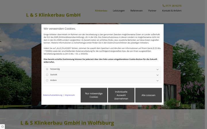 Screenshot of klinkerbau-wolfsburg.de
