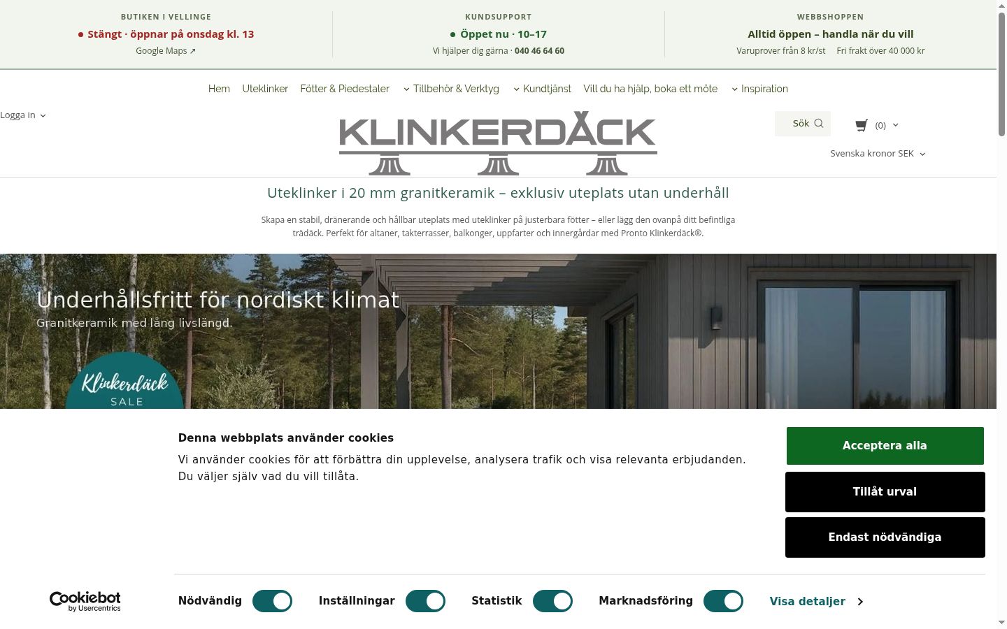 Screenshot des Einwilligungsbanners vor jeglicher Interaktion