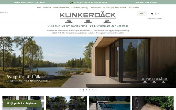Screenshot of klinkerdack.se