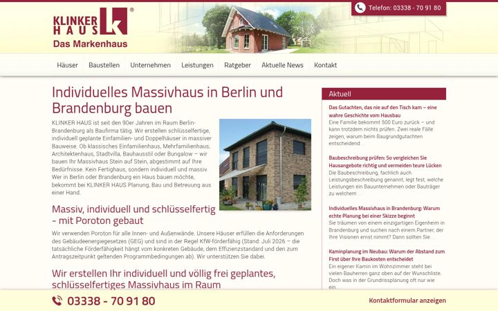 Screenshot of klinkerhaus.de